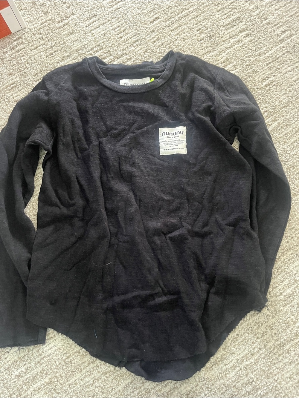 nununu Black Long Sleeve Tee with Chest Patch
